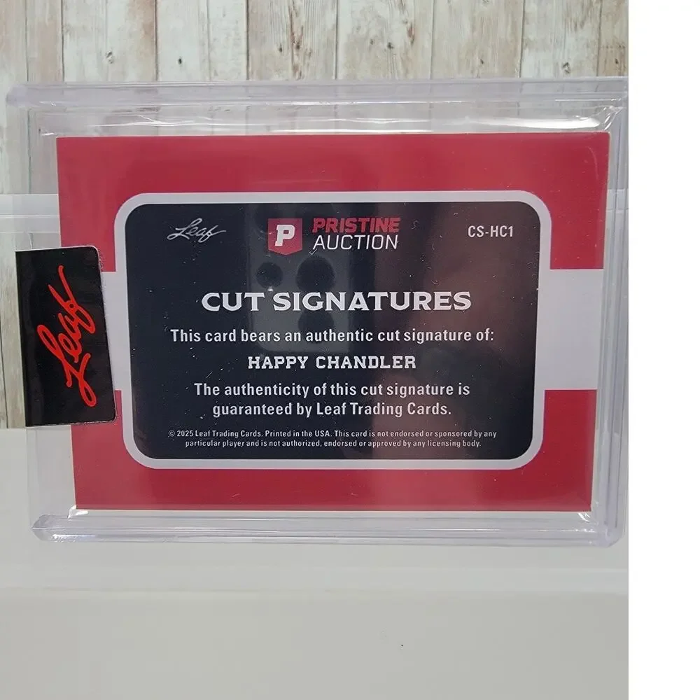 2025 Leaf Pristine Auction Cut Signatures Happy Chandler MLB HOF